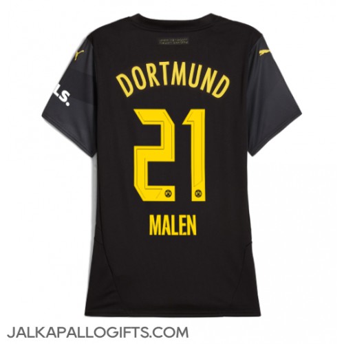 Borussia Dortmund Donyell Malen #21 Vieraspaita Naiset 2024-25 Lyhythihainen